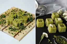 دسر مجلسی با طعم پسته | طرز تهیه حلوا پسته‌ای +ویدئو