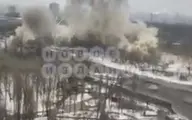 لحظه‌ی اصابت موشک به برج تلویزیونی کی‌یف+ویدئو